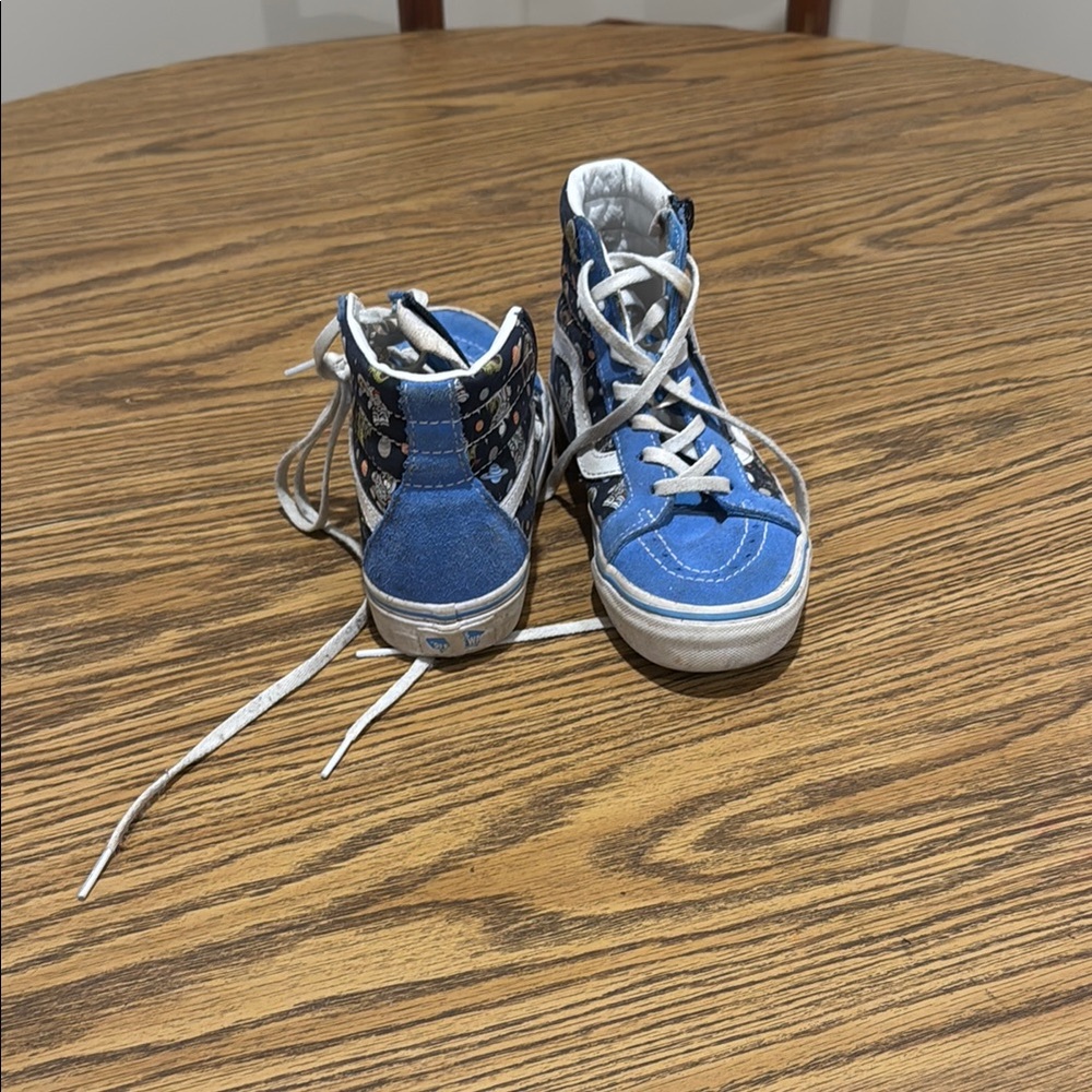 Vans Blue and White High-Top Sneakers